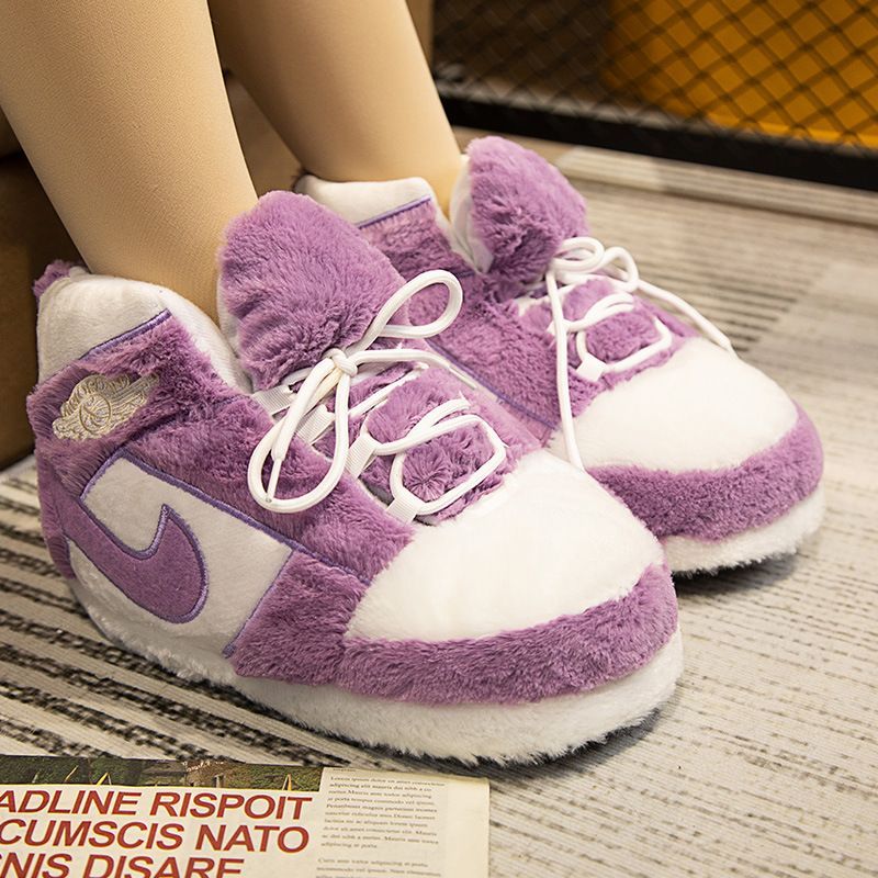 Lilac Plush Check Sneakers
