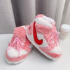 Rose Pink Plush Check Sneakers