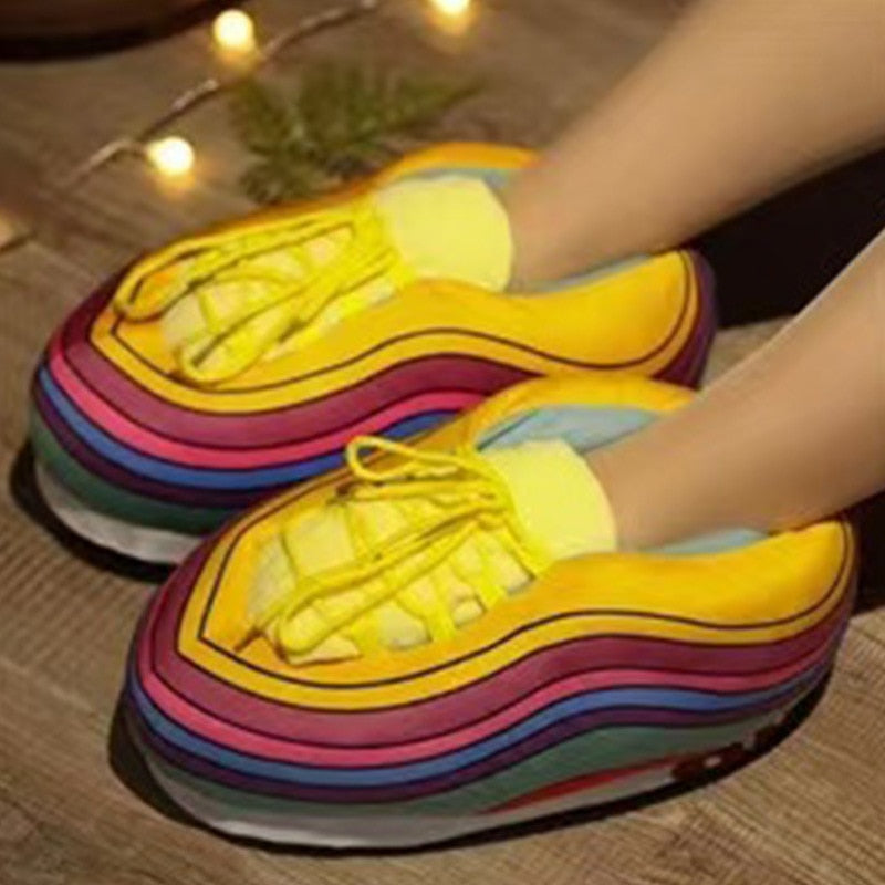 Rainbow Comfortable Plush Sneakers