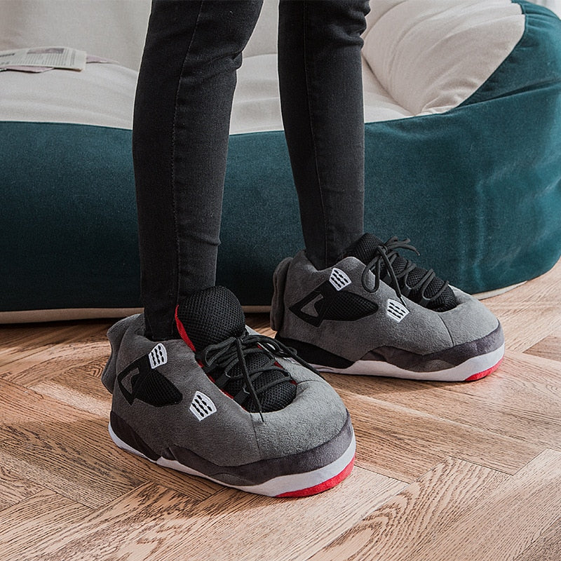 Grey Comfortable Plush Sneakers